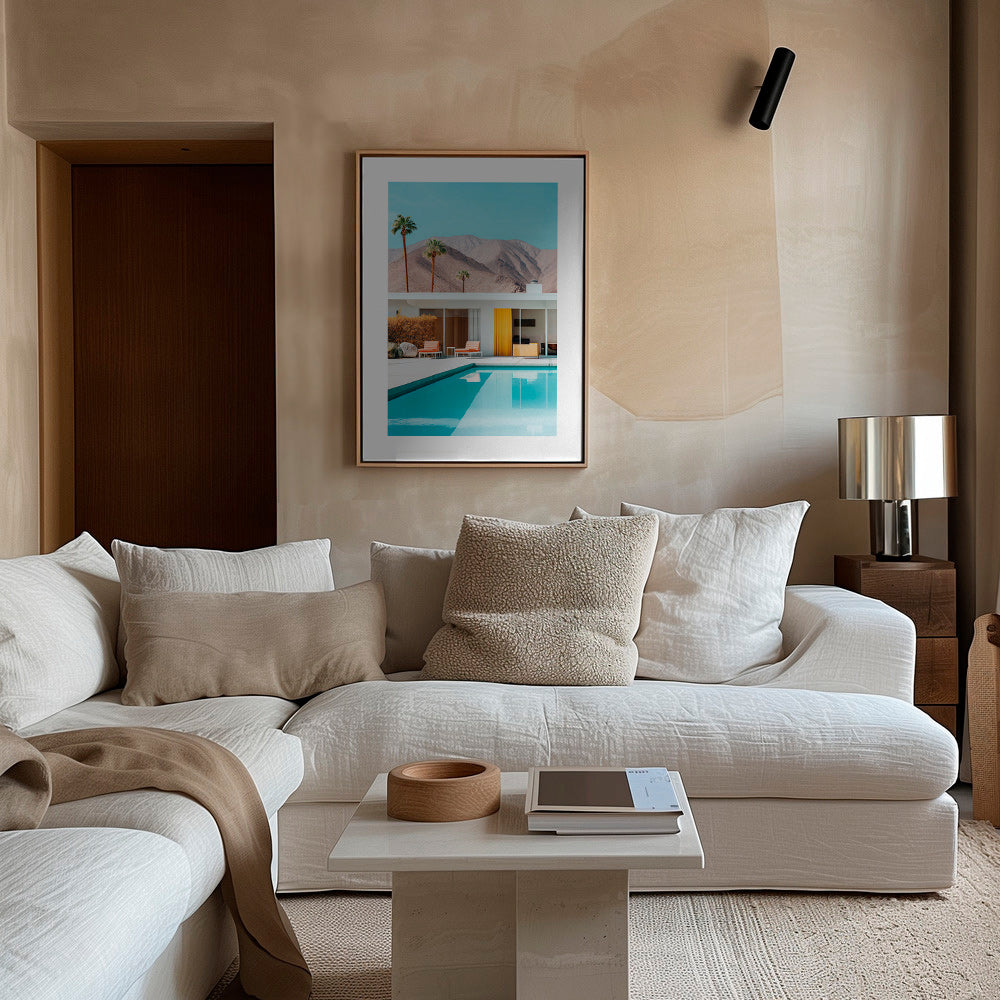 Landscape art with pool and palms – Canvas1