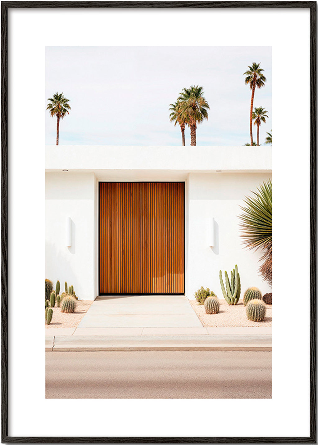 Architectural photograph with slatted door – Black Frame