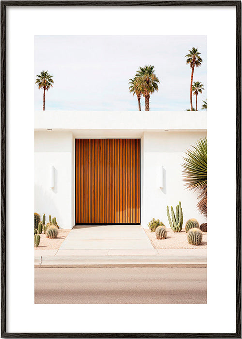 Architectural photograph with slatted door – Black Frame