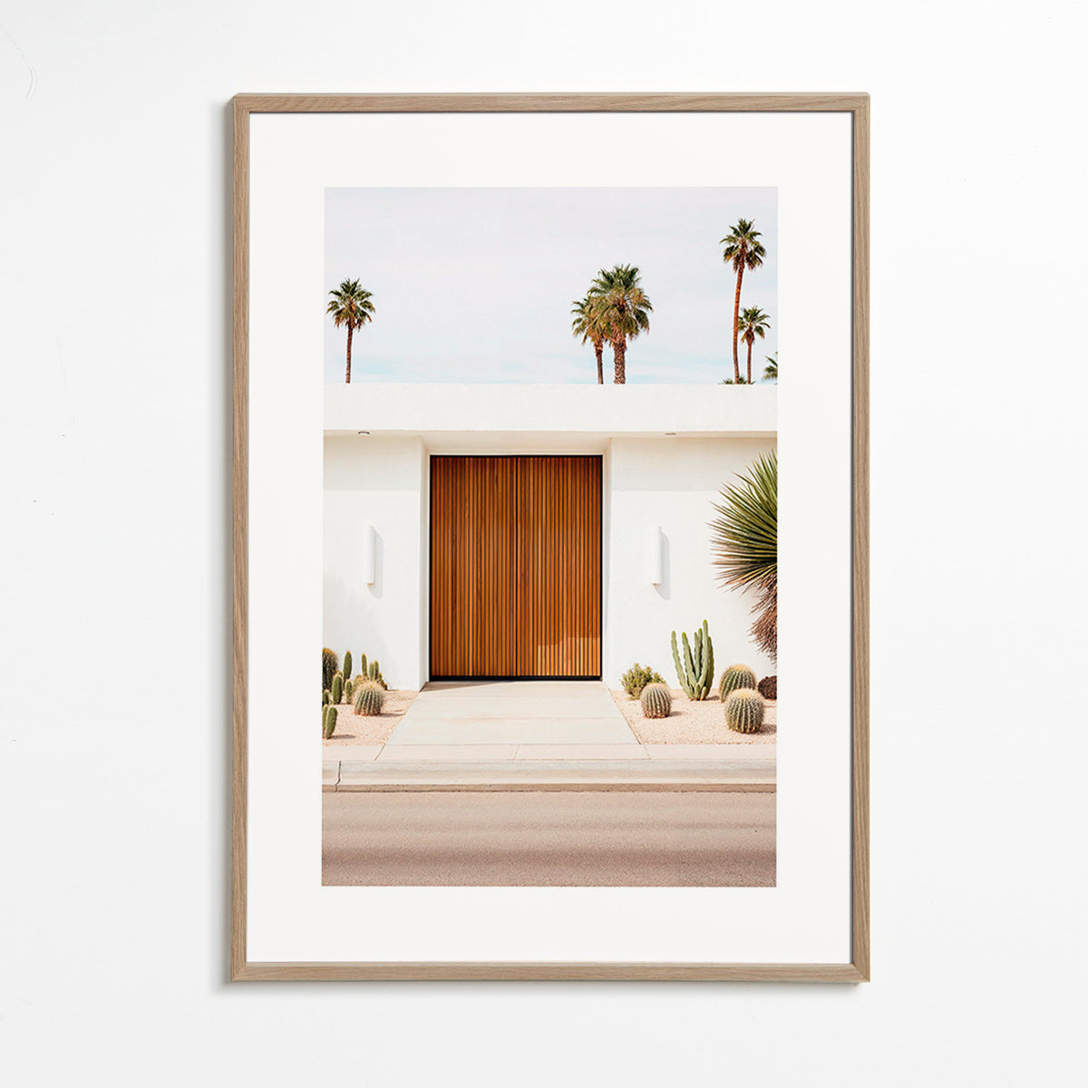 Architectural photograph with slatted door – Oak Frame
