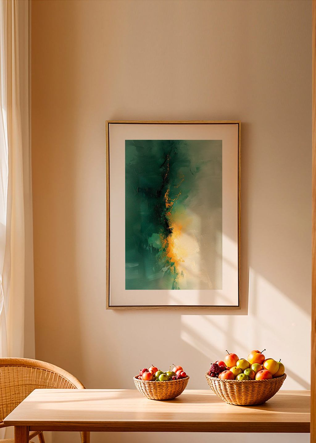 Abstract artwork in green and gold - Twilight – Canvas1