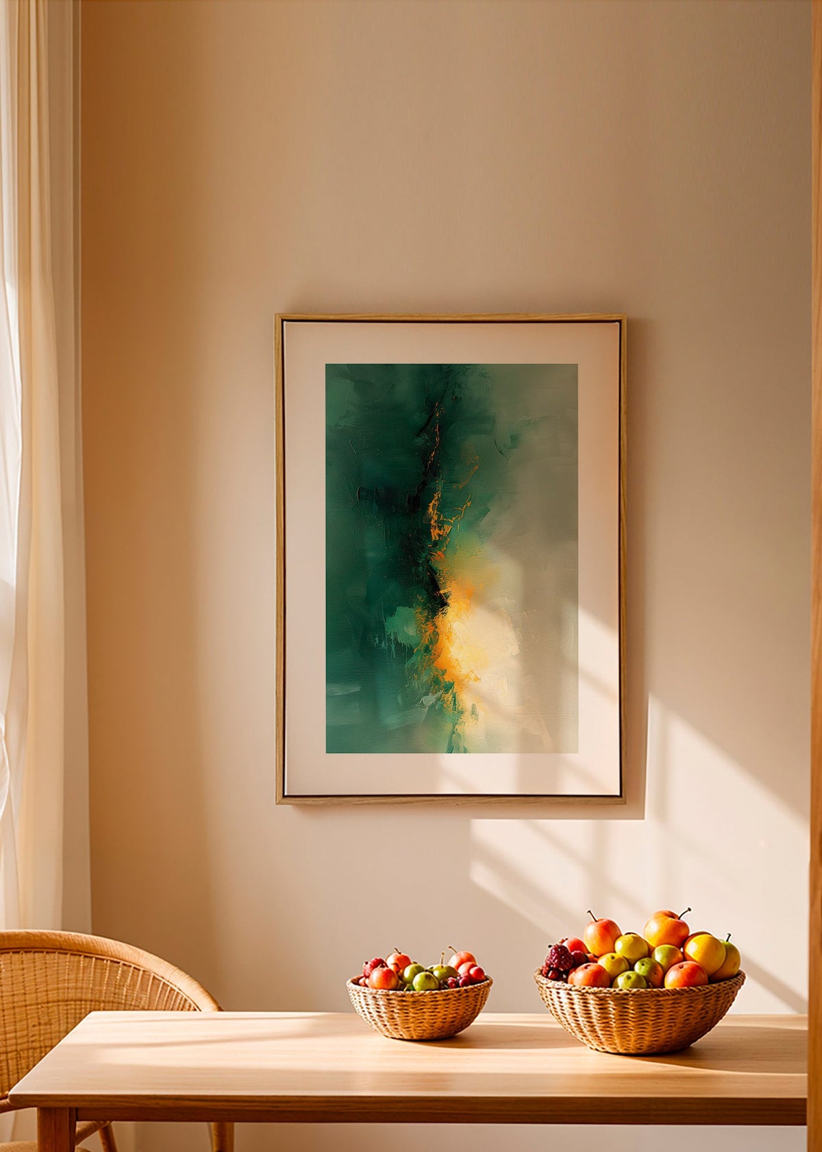 Abstract artwork in green and gold - Twilight – Canvas1
