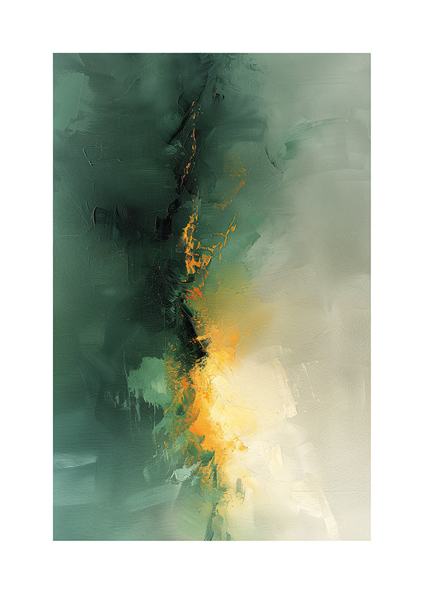 Abstract artwork in green and gold - Twilight