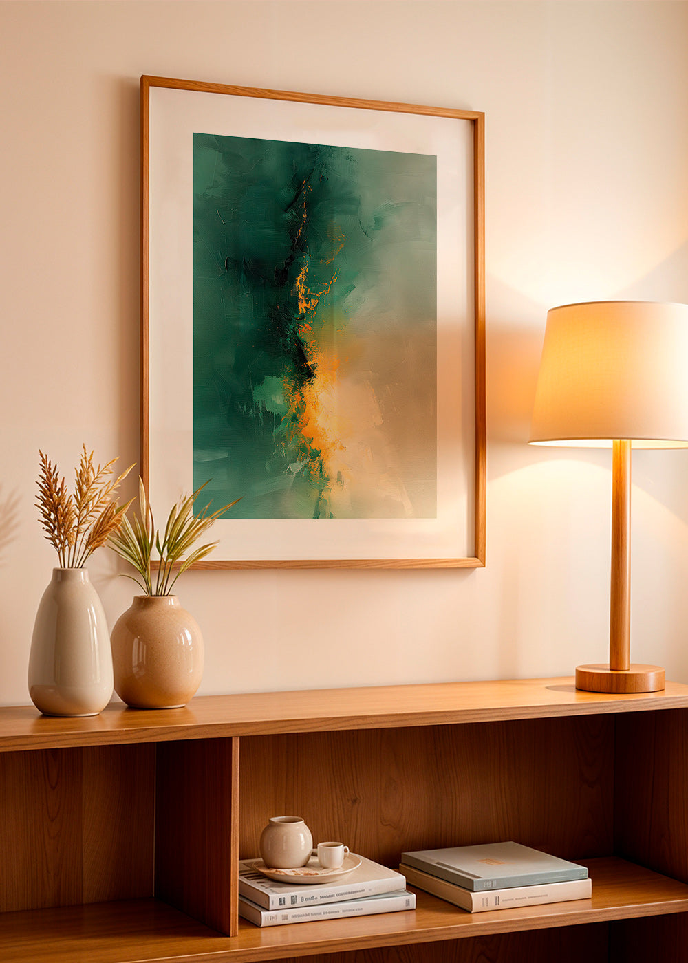 Abstract artwork in green and gold - Twilight – Product3