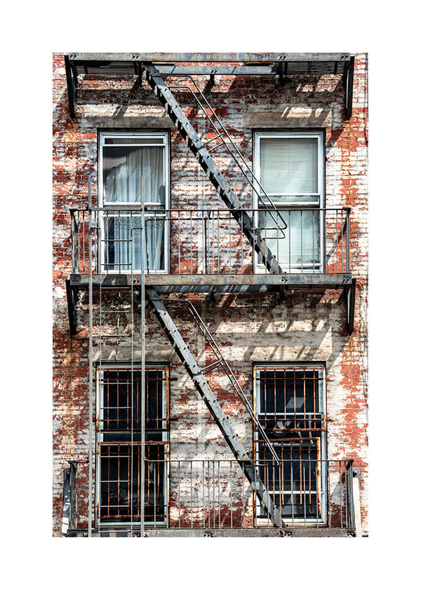 Urban photograph of a fire escape facade