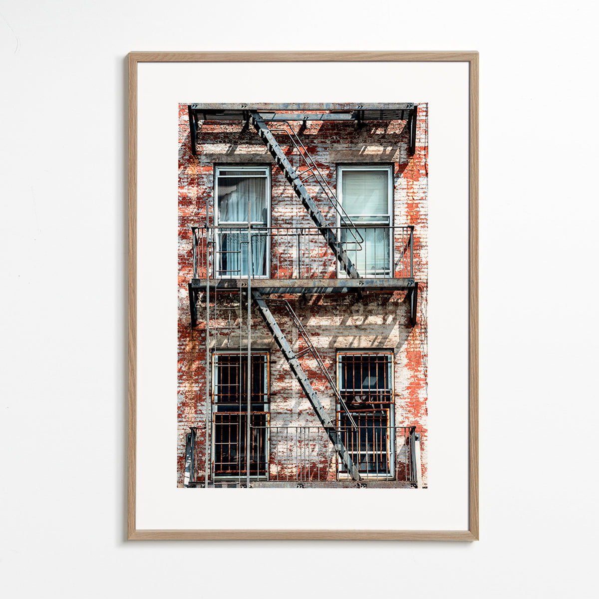 Urban photograph of a fire escape facade – Oak Frame