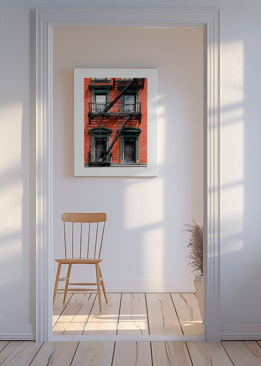 City art: NY facade with fire escape – Canvas
