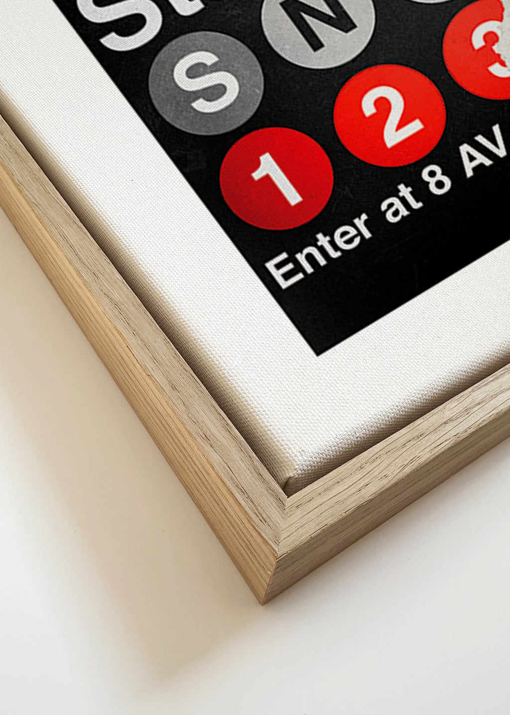 Travel poster with red Metro sign – Canvas detail