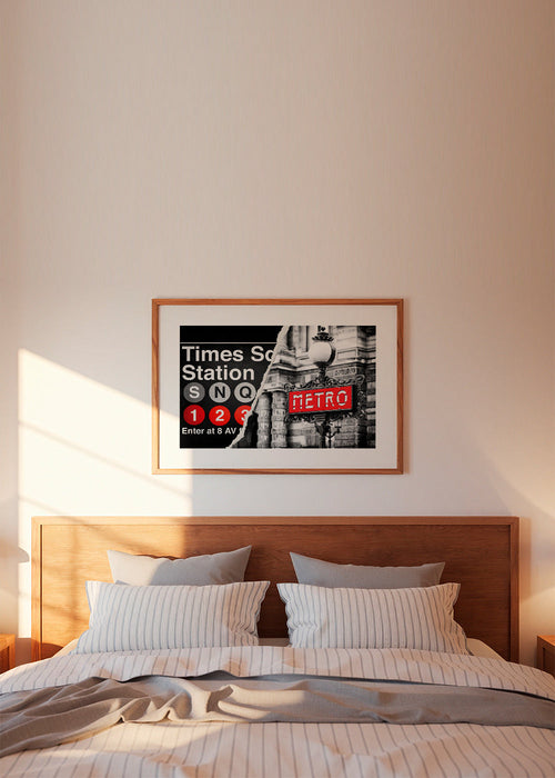 Travel poster with red Metro sign – Product1
