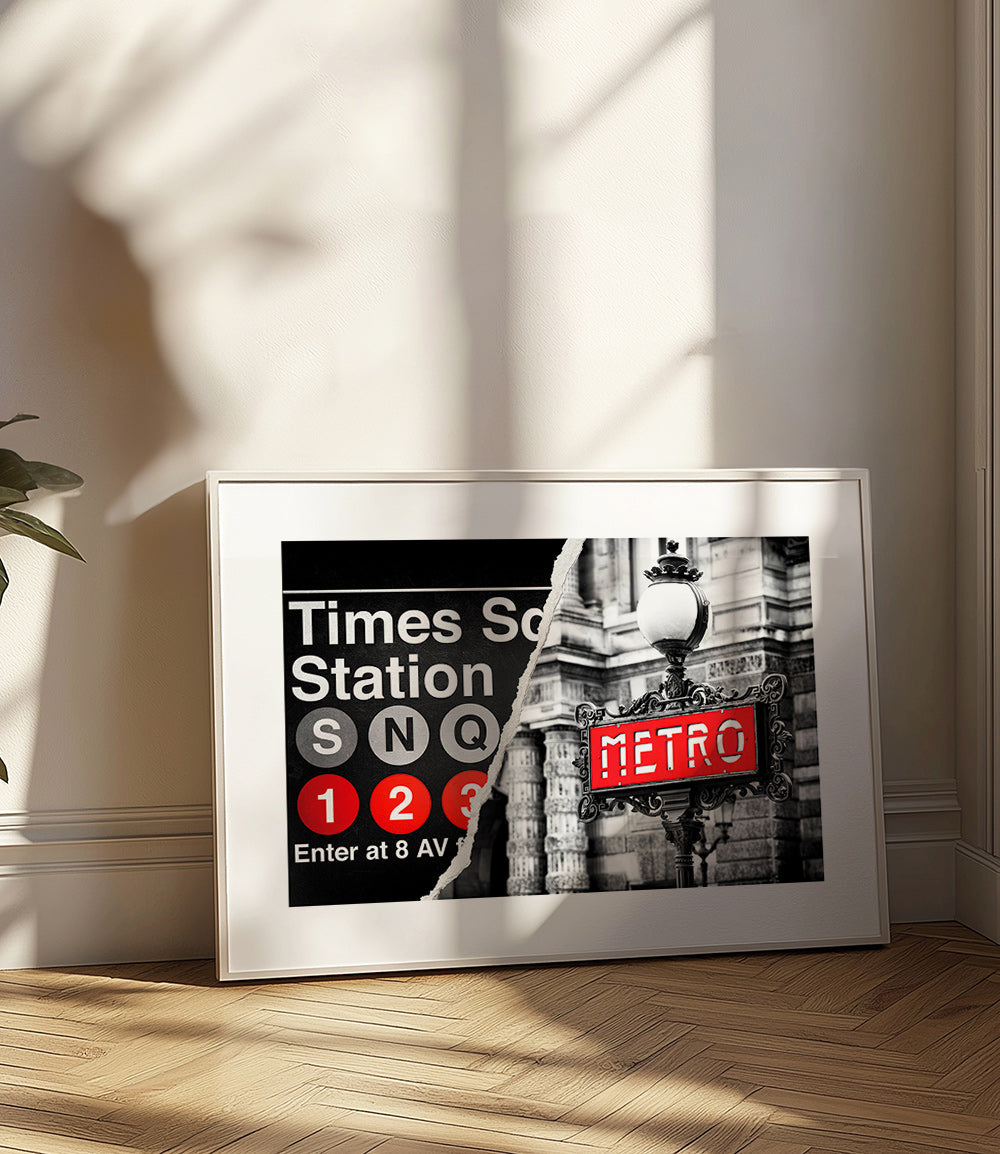 Travel poster with red Metro sign – Product2