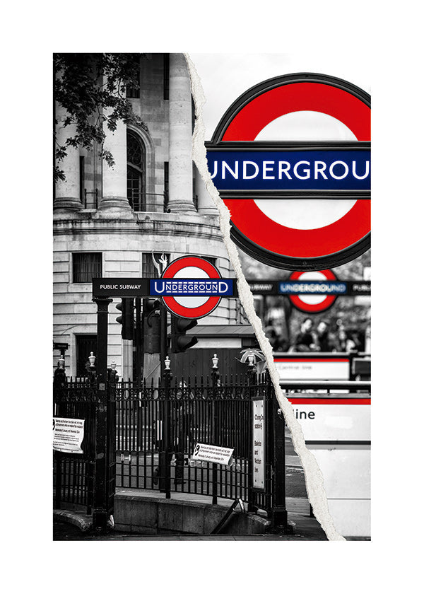 City art featuring Underground sign in London