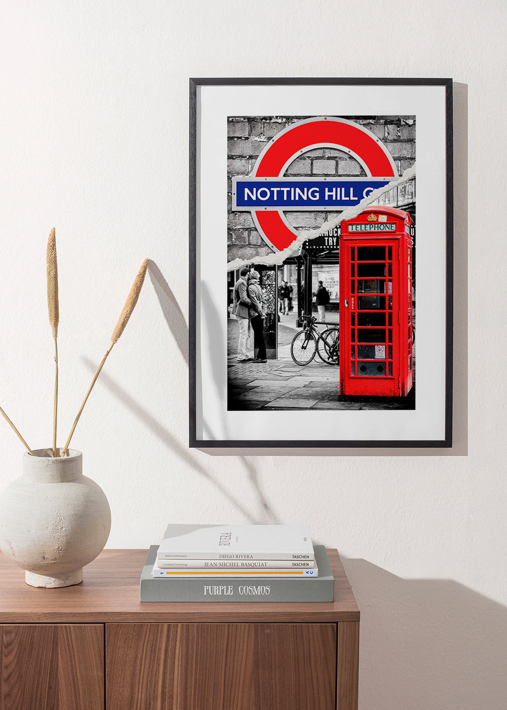 City art featuring a red phone box in Notting Hill – Product1