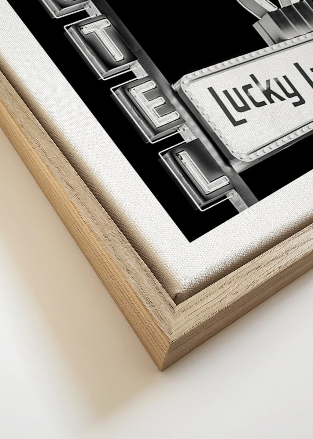 Photograph Lucky Lady motel neon sign – Canvas detail