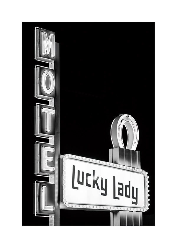 Photograph Lucky Lady motel neon sign