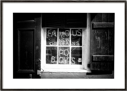 Kitchen art: New Orleans sign in black and white – Black Frame