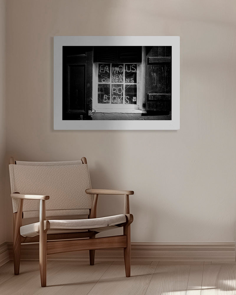 Kitchen art: New Orleans sign in black and white – Canvas