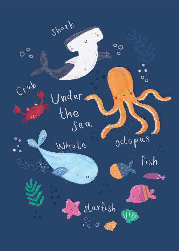 Under the sea kids art print