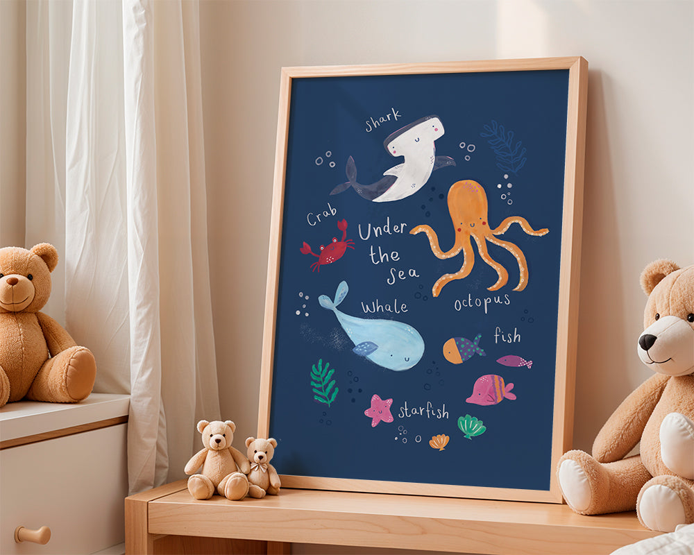 Under the sea kids art print