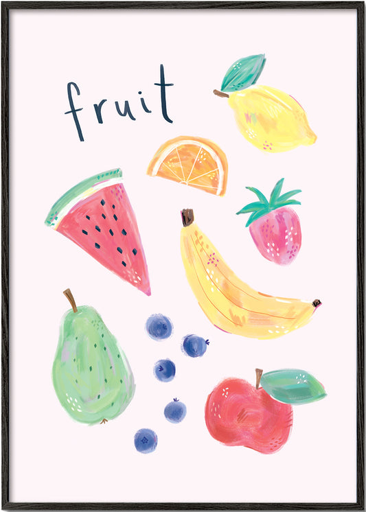 Illustrated Fruit Food Kitchen Art Print