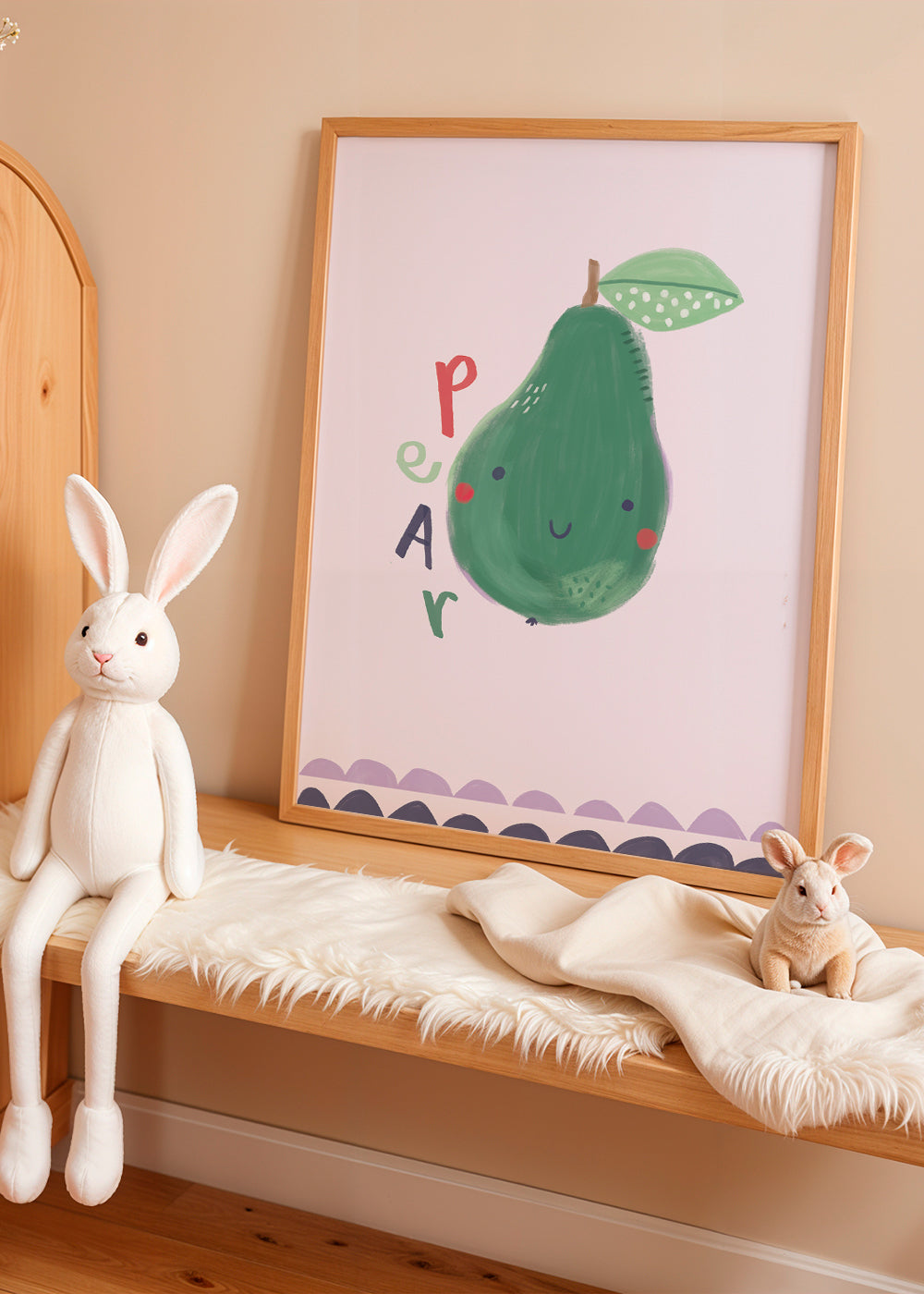 Cute Pear Kids Art Print