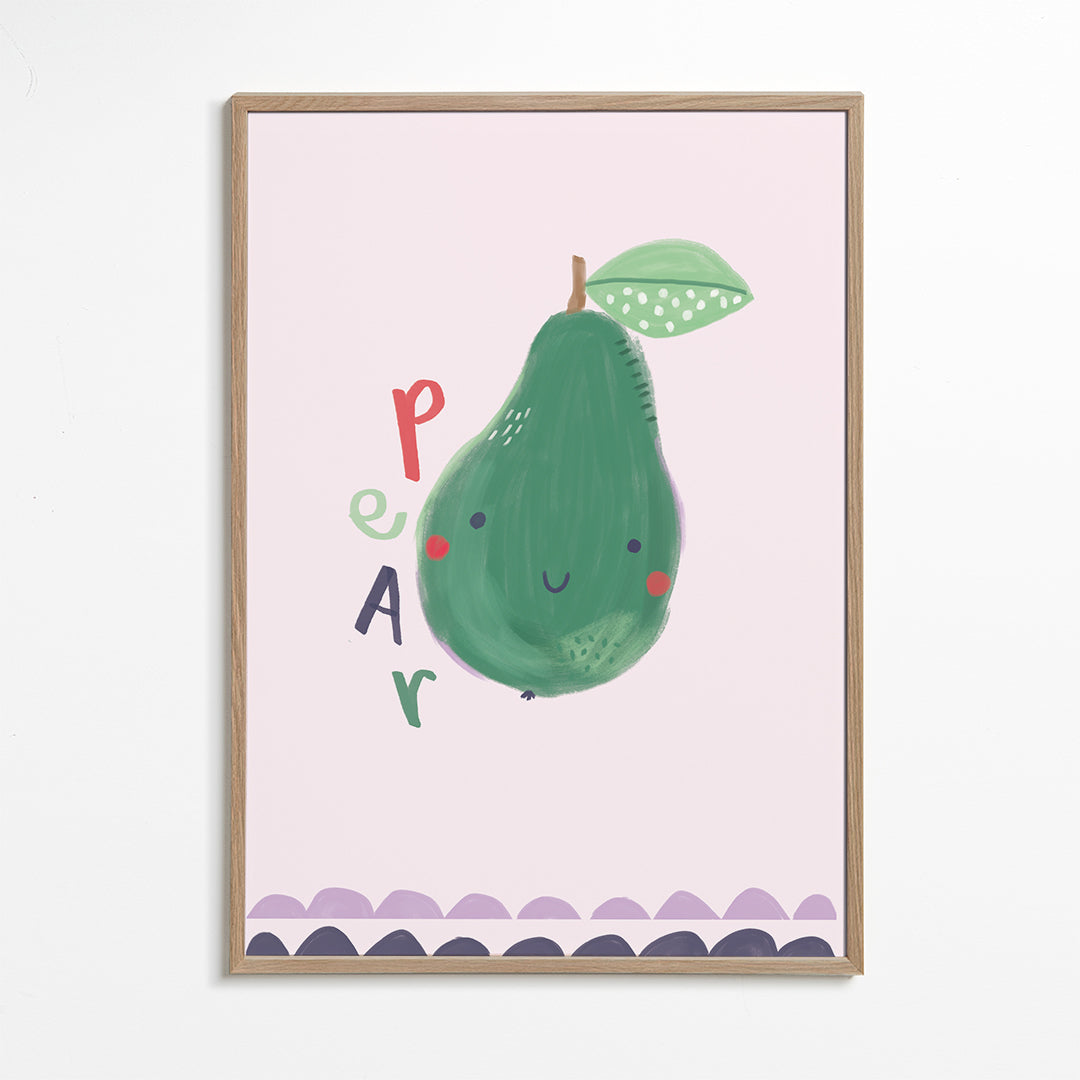 Cute Pear Kids Art Print