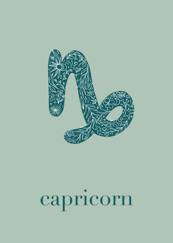 Floral Mint Capricorn