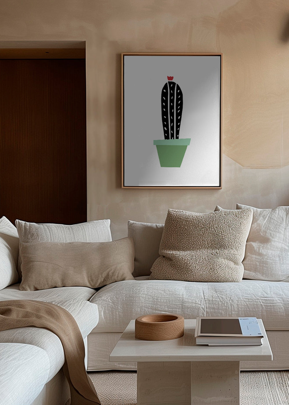 Green pot cactus print