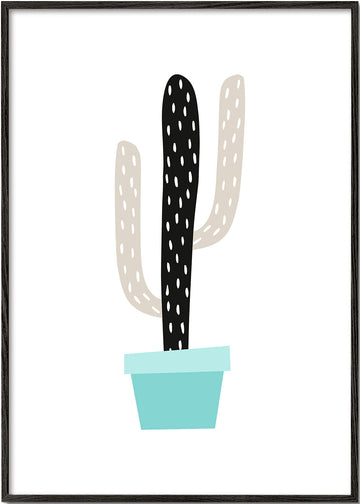 Blue pot cactus print