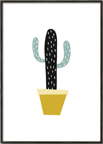 Yellow pot cactus print