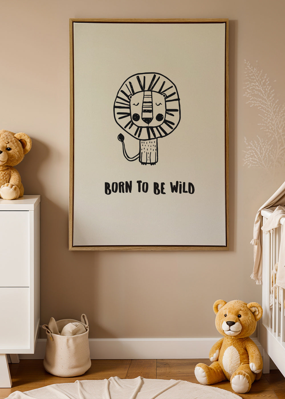 León “ Born to be wild” - Framed canvas in an interior