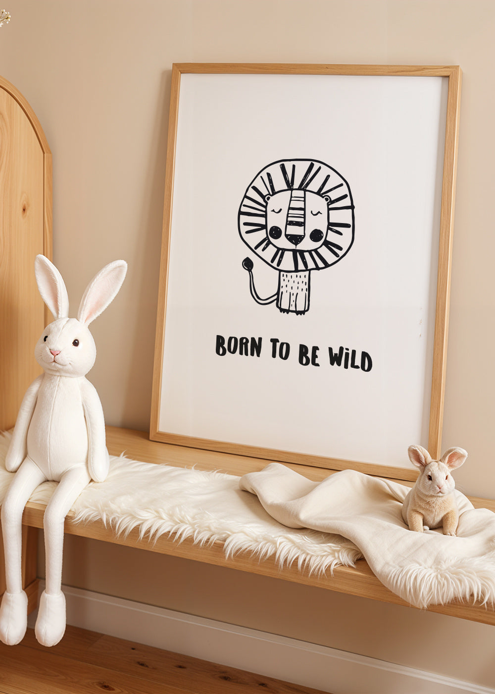 León “ Born to be wild” - Framed poster in an interior
