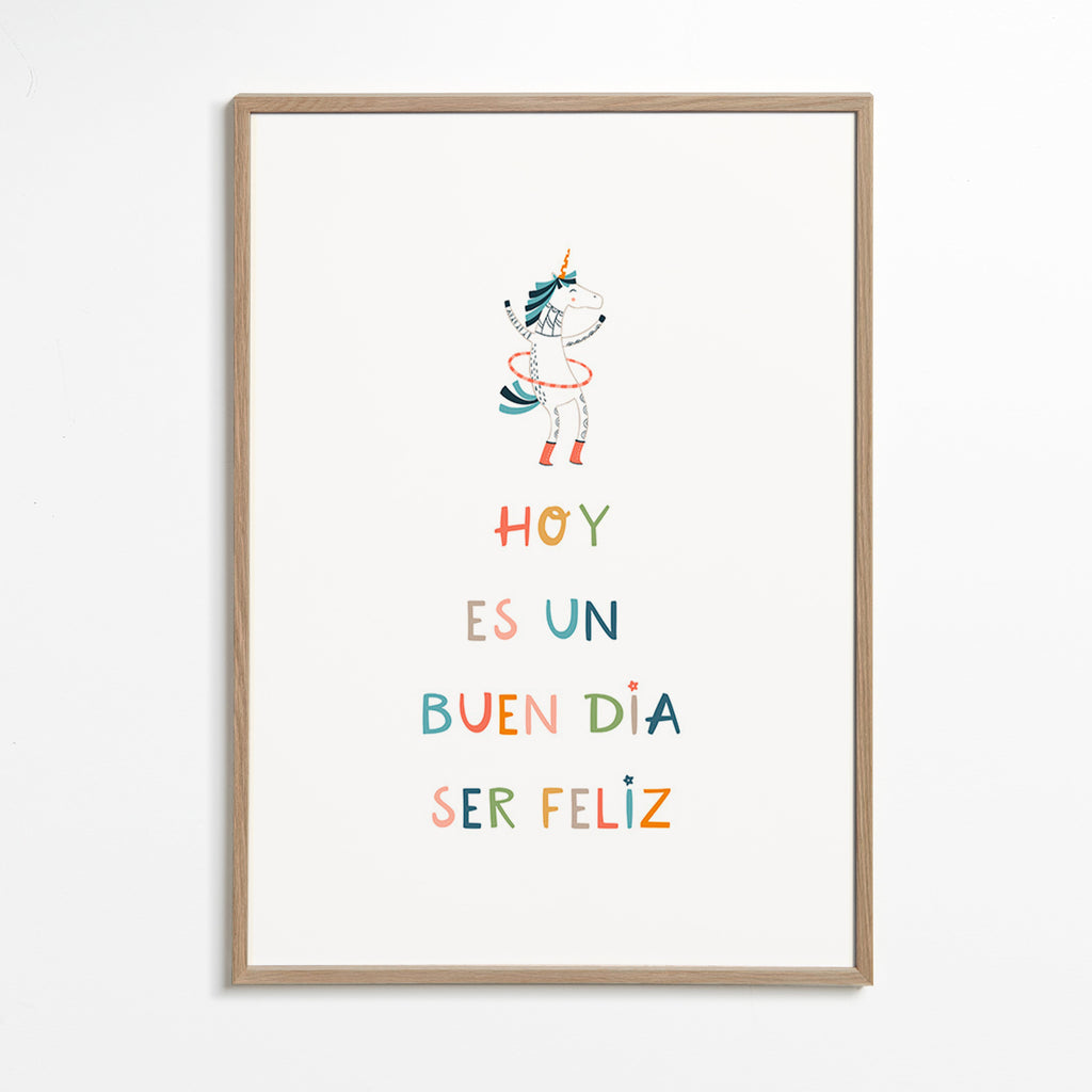 Kids print with unicorn and typographic message