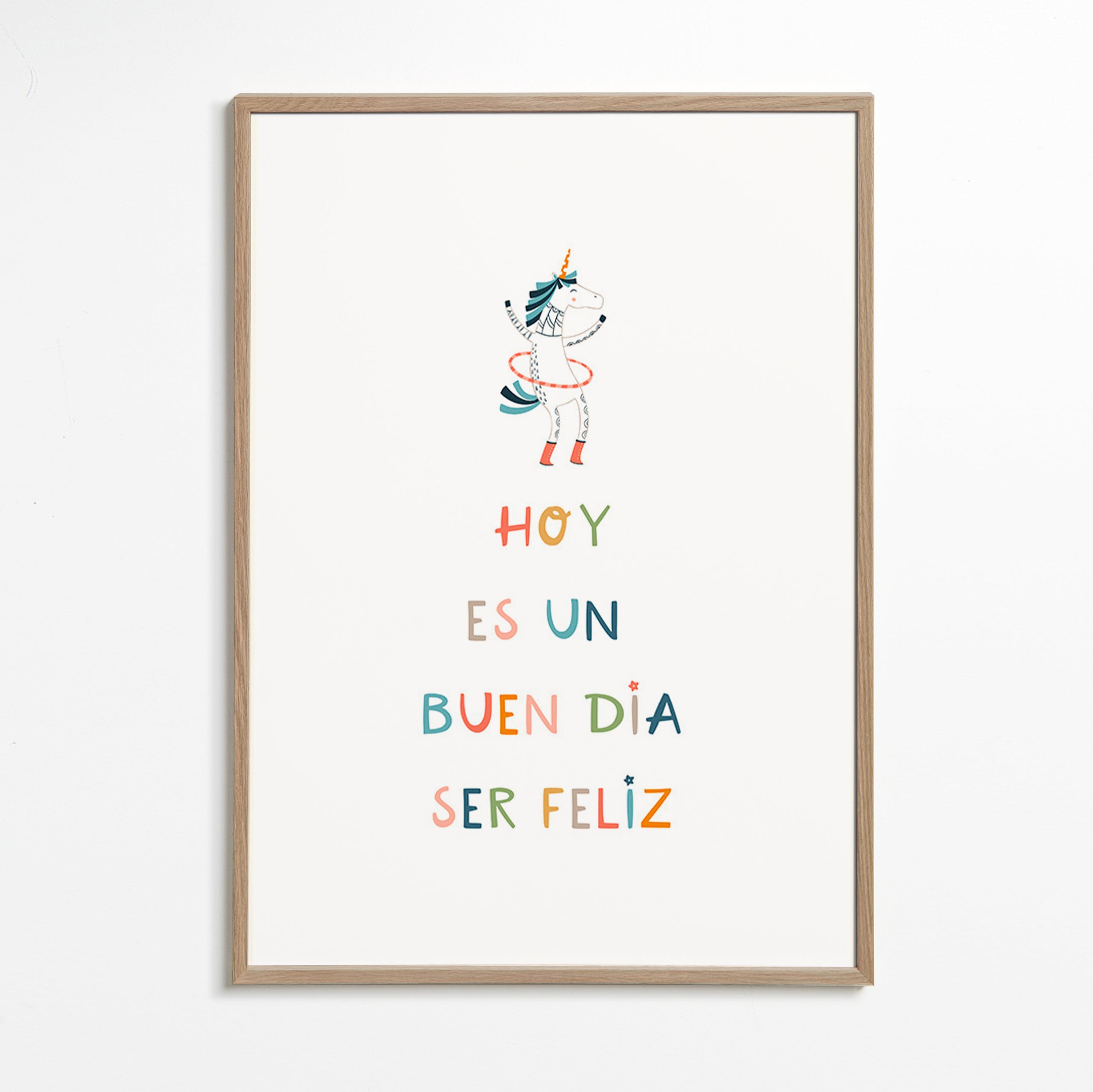 Kids print with unicorn and typographic message