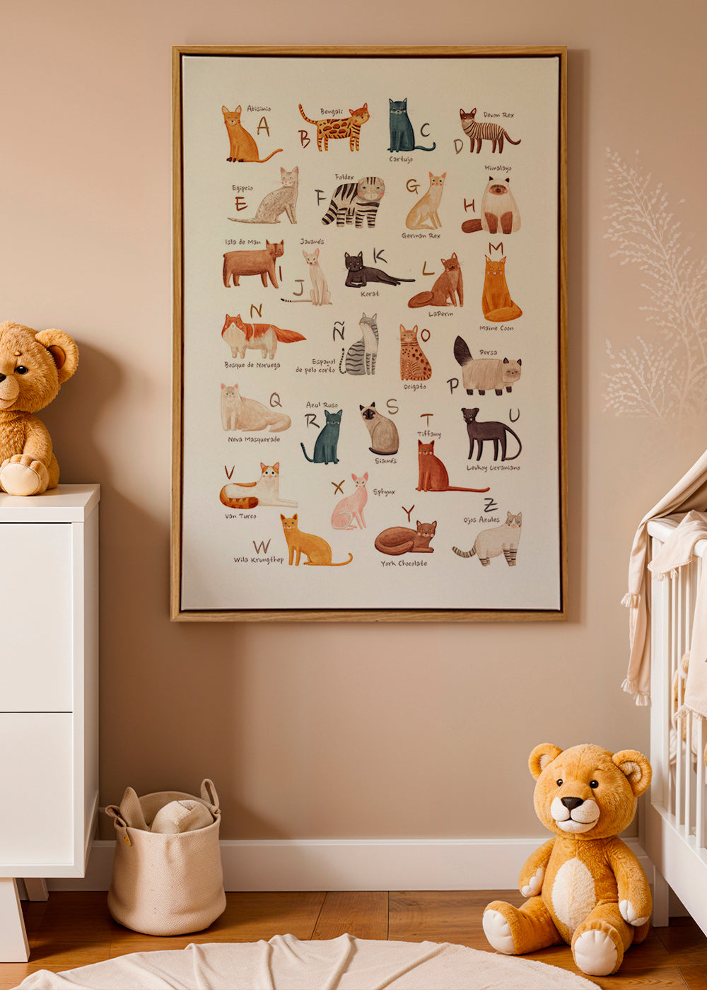 Children's print: Illustrated cat alphabet
