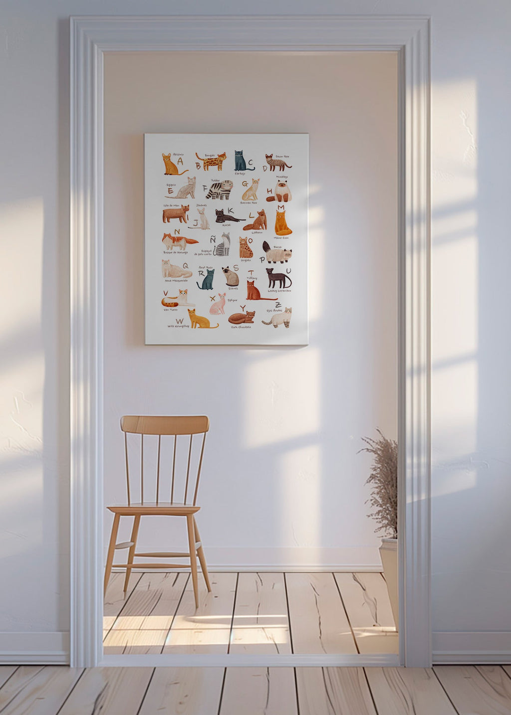 Children's print: Illustrated cat alphabet