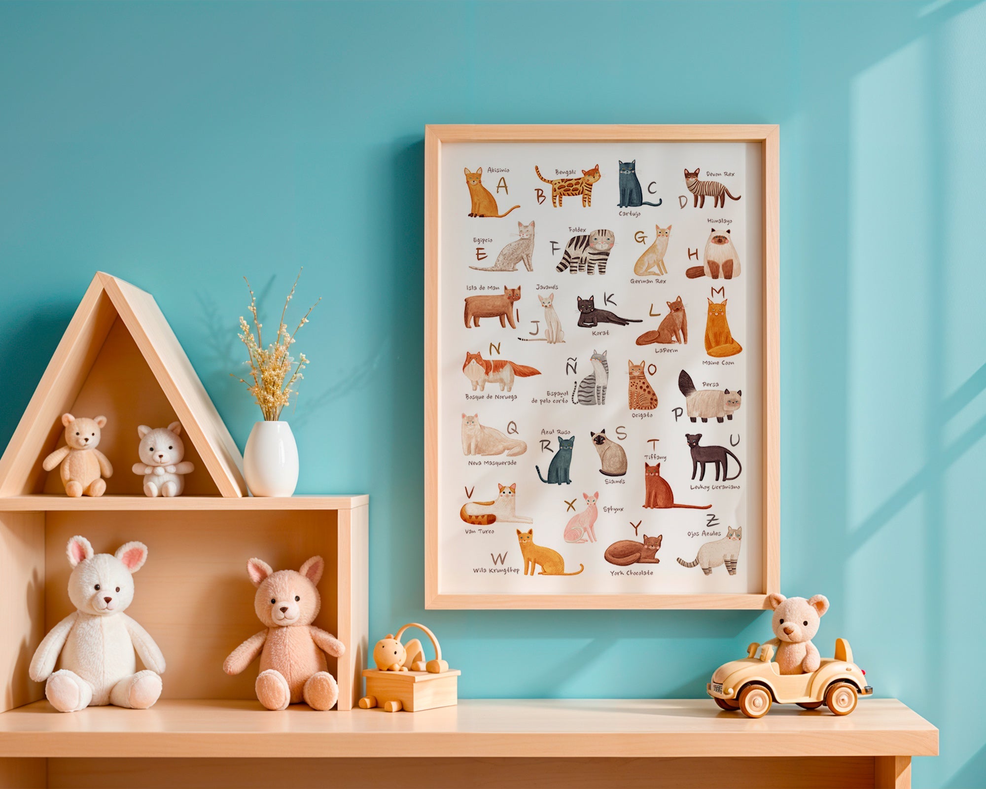 Children's print: Illustrated cat alphabet