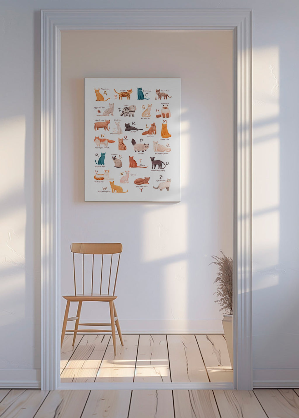 Children's print: illustrated cat alphabet