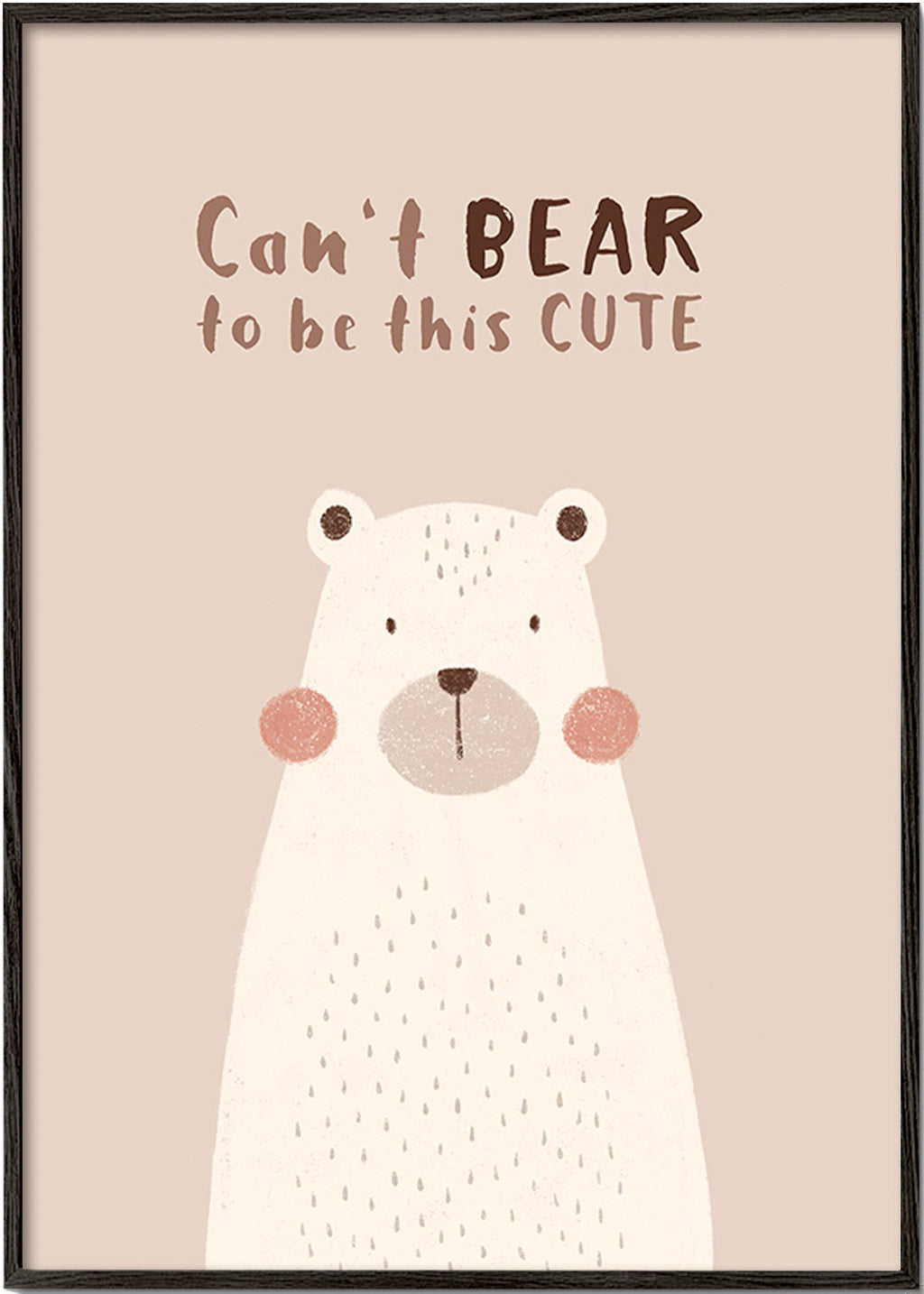 Children's print: cute beige bear