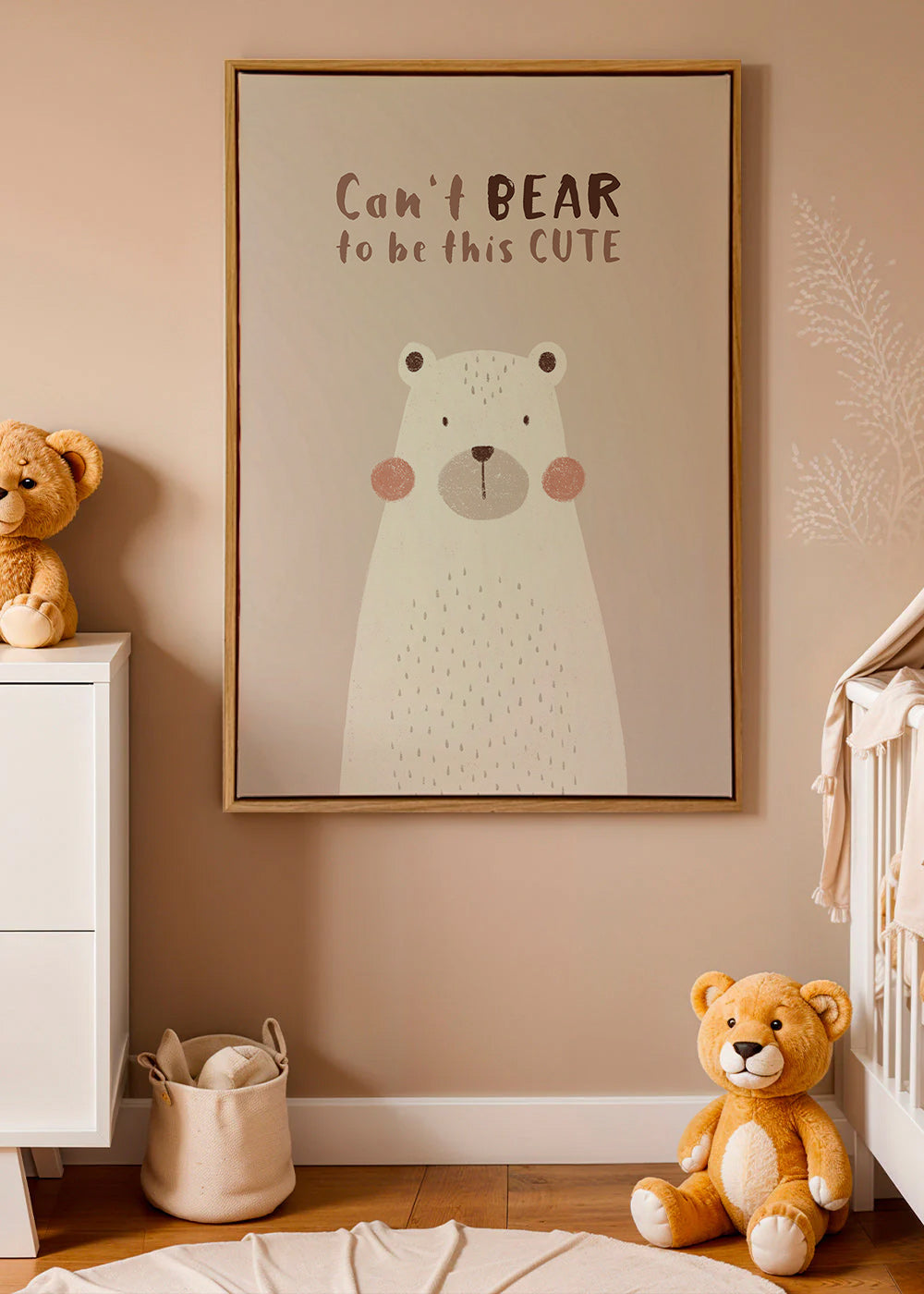 Children's print: cute beige bear