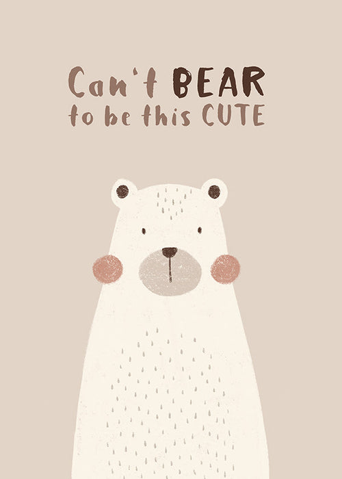 Children's print: cute beige bear