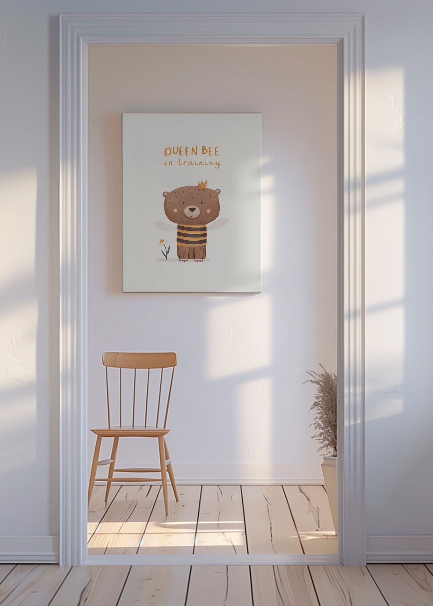 Children's print bear as bee