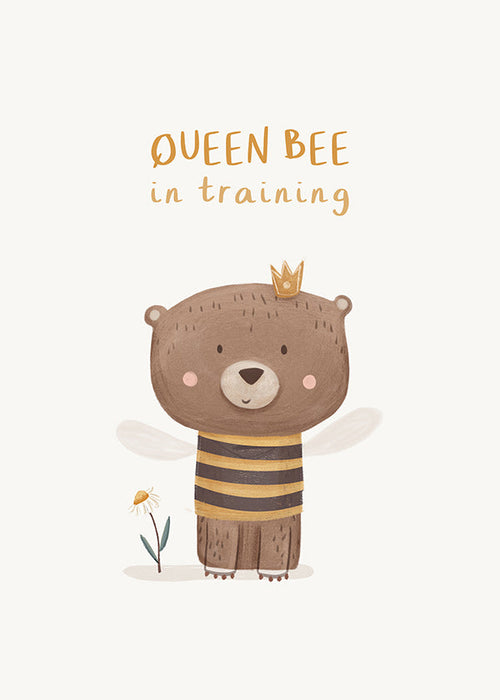 Children's print bear as bee
