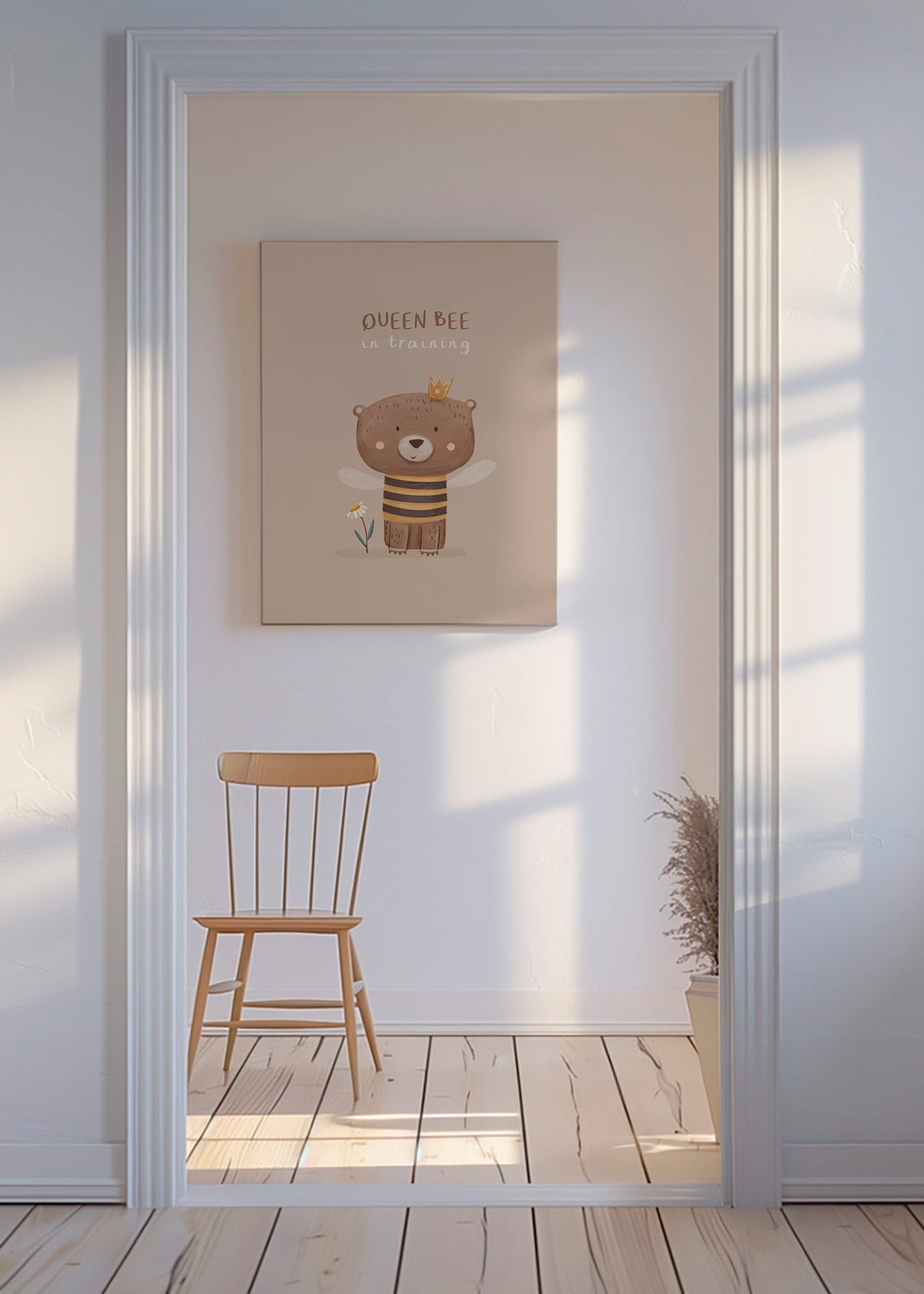 Children's print bear dressed as queen bee
