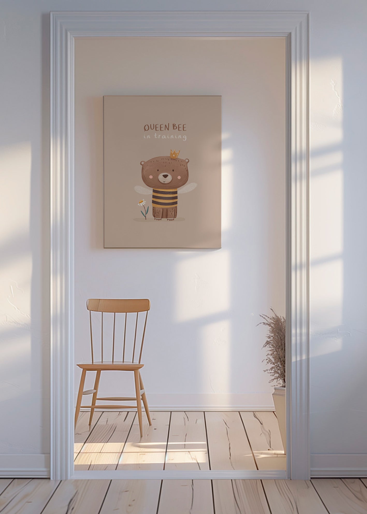 Children's print bear dressed as queen bee