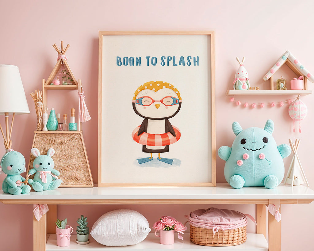 Kids print: cheerful penguin