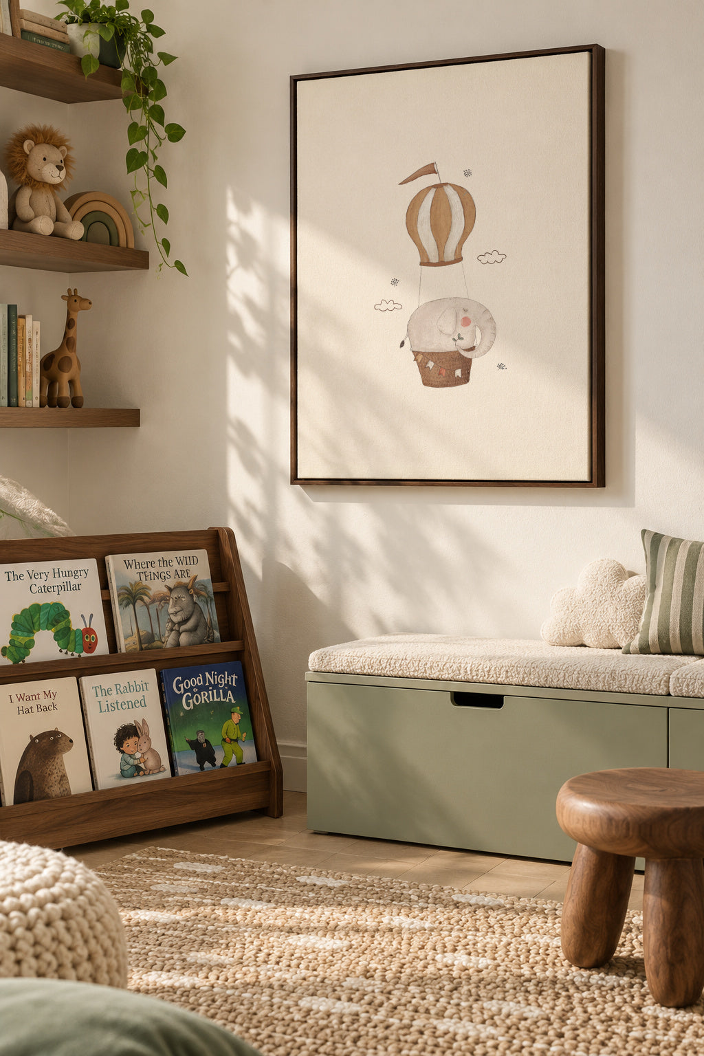 Balloon Elephant - Framed canvas in an interior