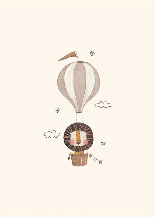 Children's print: balloon lion