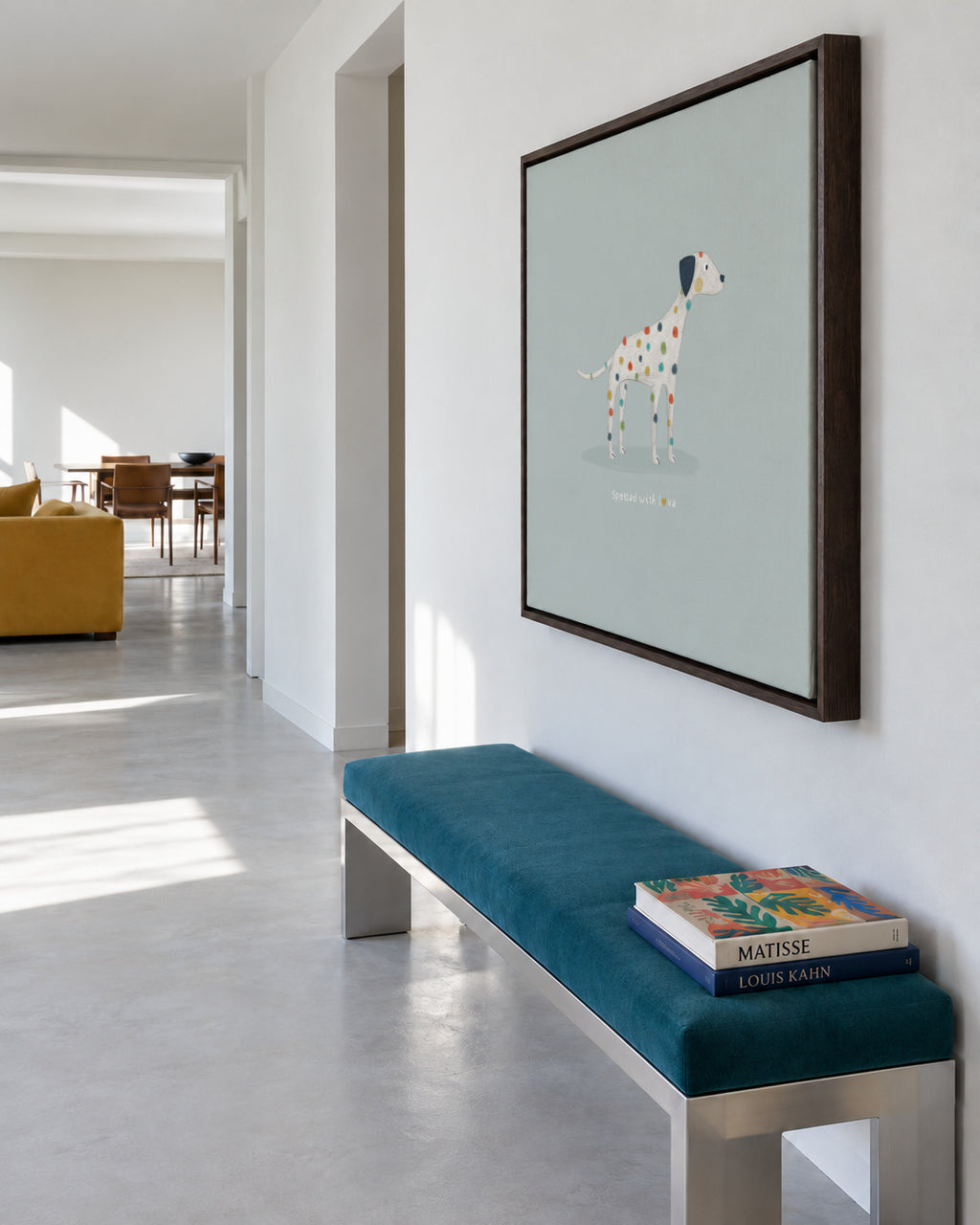 Dalmatian spotted with love - Framed canvas in an interior