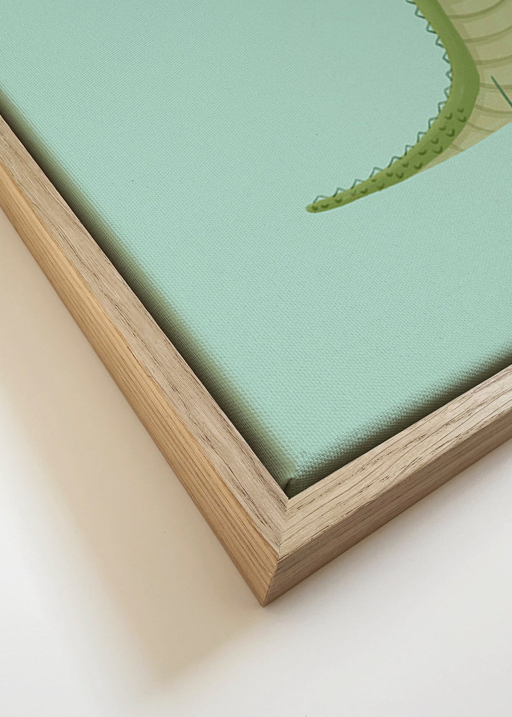 Kids print smiling crocodile on mint background