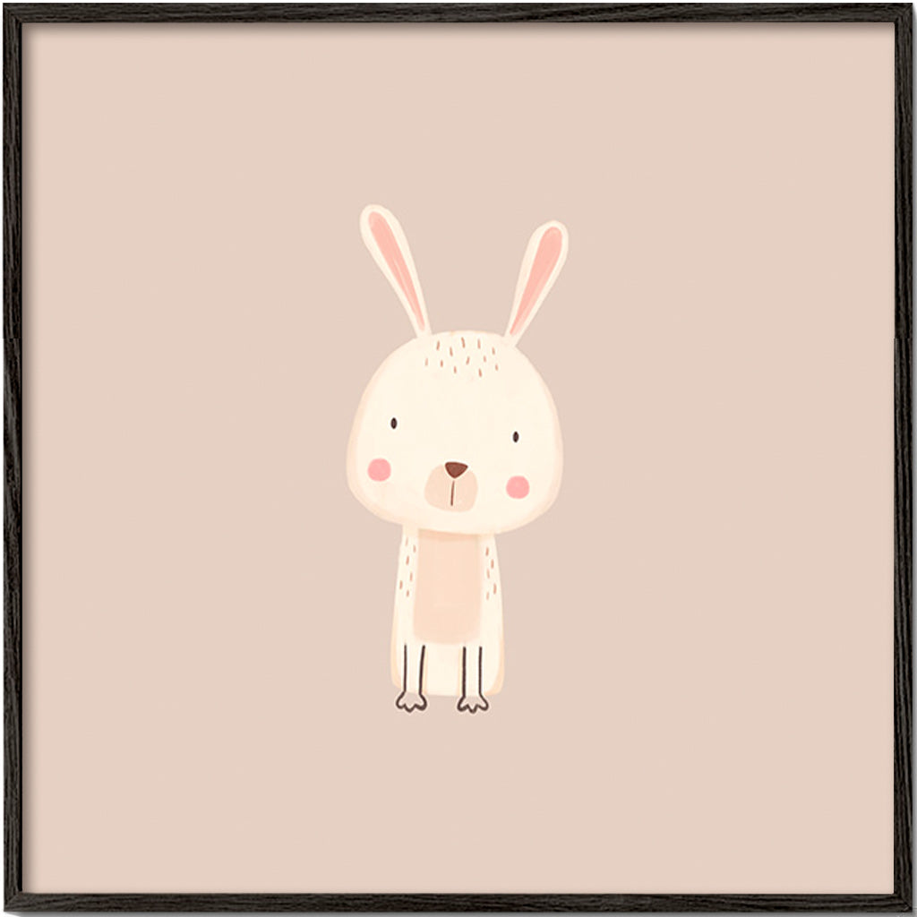 Children's rabbit print minimal beige background